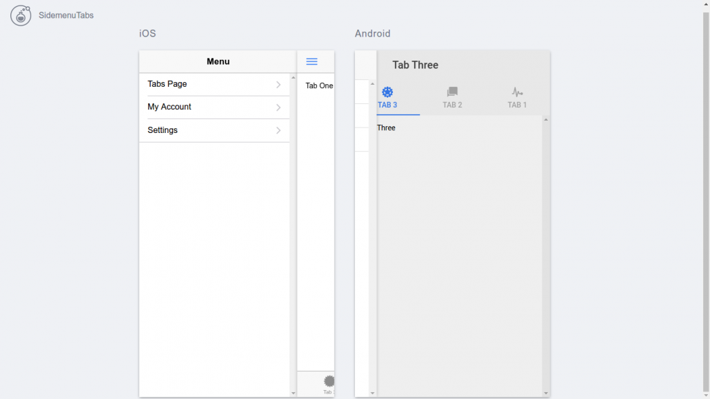 Sidemenu Tabs ionic 2
