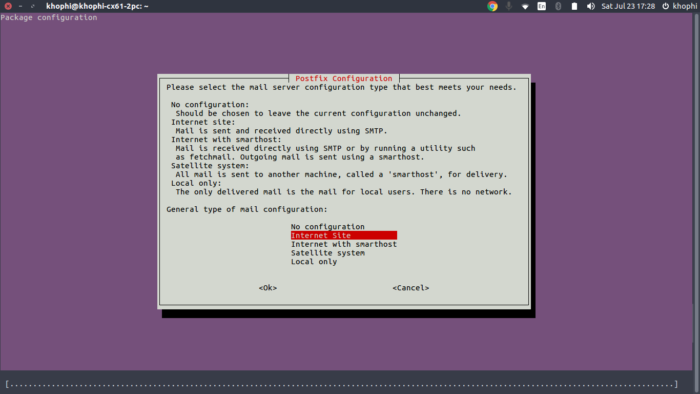 Choose "Internet Site"