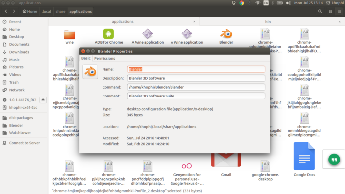 blender.desktop properties