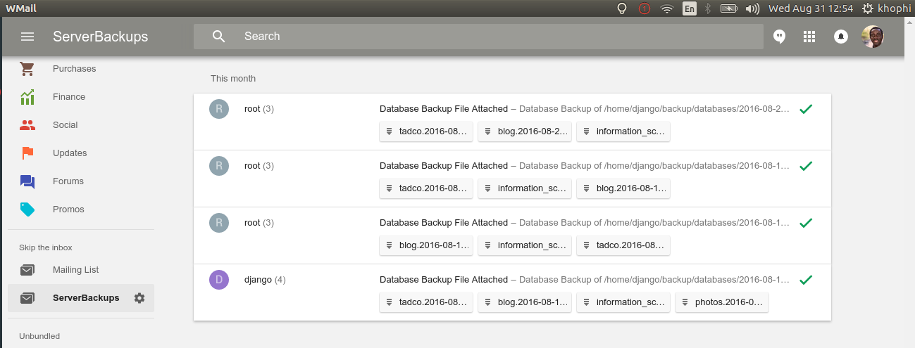 Email WordPress Database Backups