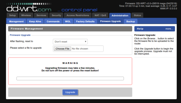 firmware upgrade page