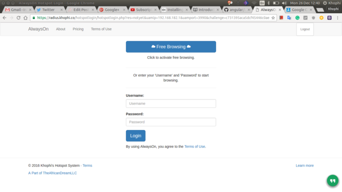 Login DaloRADIUS hotspotlogin