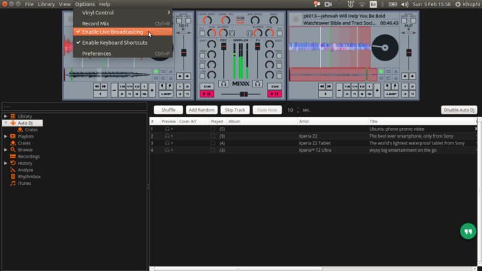 Broadcasting Mixxx to Icecast2