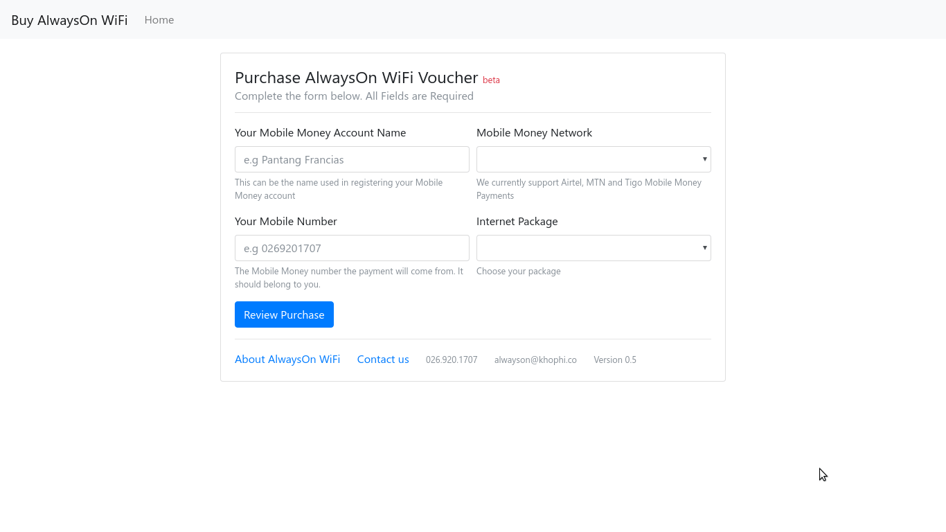 AlwaysOn WiFi Voucher Payment in Action